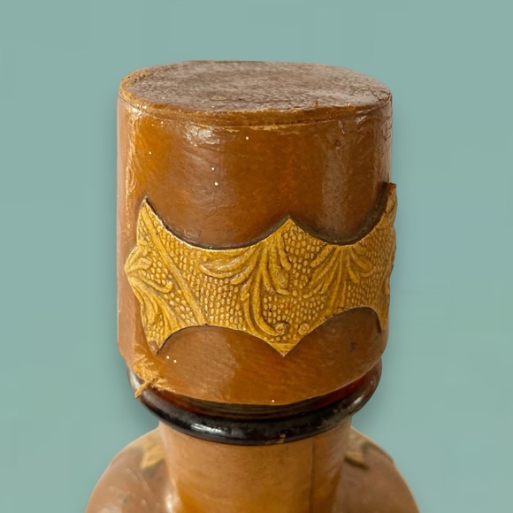 Vintage Leather Wrapped Decanter Made in Spain - Picture 10 of 11